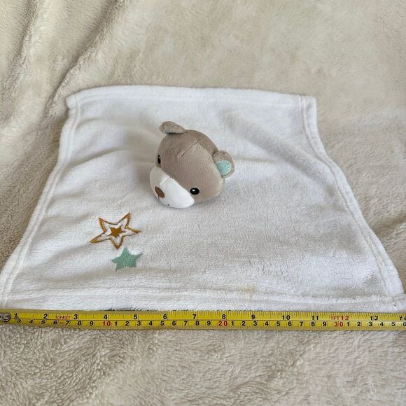 Gold Coast White Bear Lovey Stars 14” Security Blanket Plush Teddy Baby - Picture 8 of 8